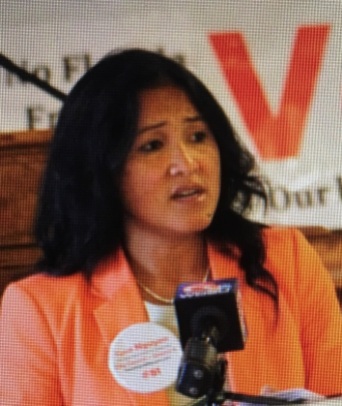 Cyndi Nguyen, Giám đốc Liên Lạc Quốc Tế của Nhóm JFFV, người đang tranh cử vào chức vụ Nghị viên tại Thành phố New Orleans, tiểu bang Louisiana.